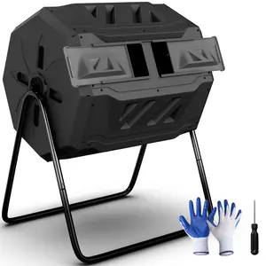 New Choice Deal Dual Rotating Outdoor Garden Compost Bin Heavy Duty Capacity Composter 43 Gallon
