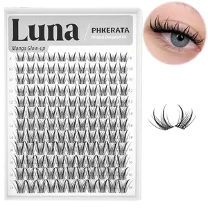 Anime Style False Eyelashes, Natural Anime Cluster Lash Extension, Rabbit Fairy Spike Single Fiber, Invisible Band, Wet Look, DIY Lash Extension, Volume Lashes, 8-18mm, Eyelash Extensions