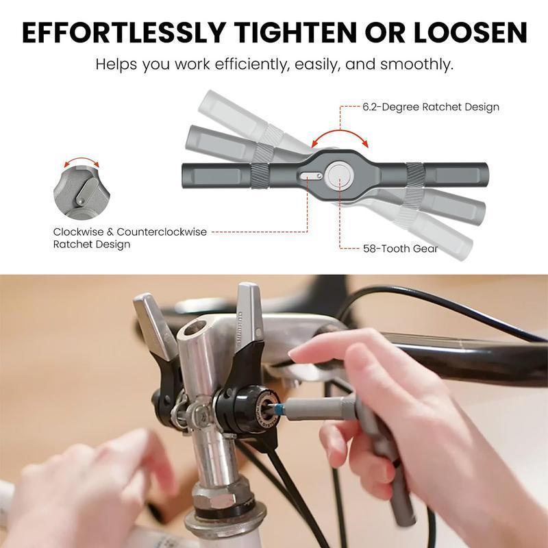 SEESE 24 in 1 Magnetic Screwdriver Set,Multifunctional Drill Bit Set,Household Repair Tool Kit,Detachable T-shaped Ratchet Handle Hardware