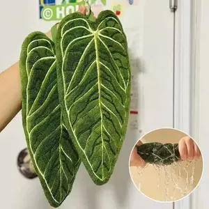 Plant Leaf Shaped Towel, Creative Home Decor Item, Unique Design Bathroom Accessory, Soft Absorbent Fabric, Perfect Gift Idea