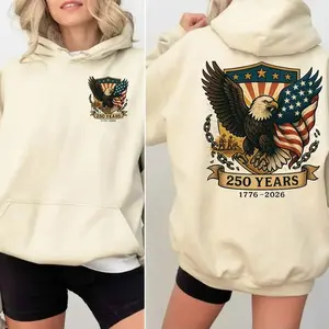 250th Anniversary Of The Usa Shirt 2 Sides, American Eagle & Farmers Hoodie, 250 Years Of Freedom Shirt, Patriotic Hoodie, Independence Day Gift