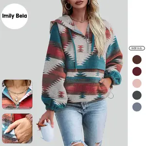 Imily Bela Women’s Oversized Hoodie Zip Up Long Sleeve Aztec Loose Fit Sweatshirts Pullover Tops SpringStatements
