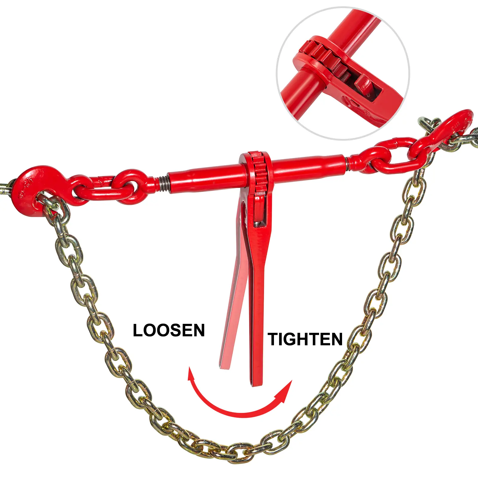 【summerfinds】VEVOR Chain and Binder Kit 3/8in-1/2in, Ratchet Load Binders 9215lbs Working Strength, Ratchet Binders and Chains, 3/8in x 10ft Chains with G70 Hooks, for Truck, Tie Down, Hauling, Towing