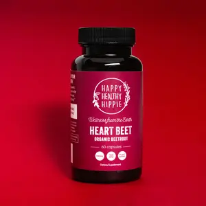 Organic Beet Root Capsules 1300 mg - Blood Pressure Support, Nitric Oxide Supplements, 60 ct