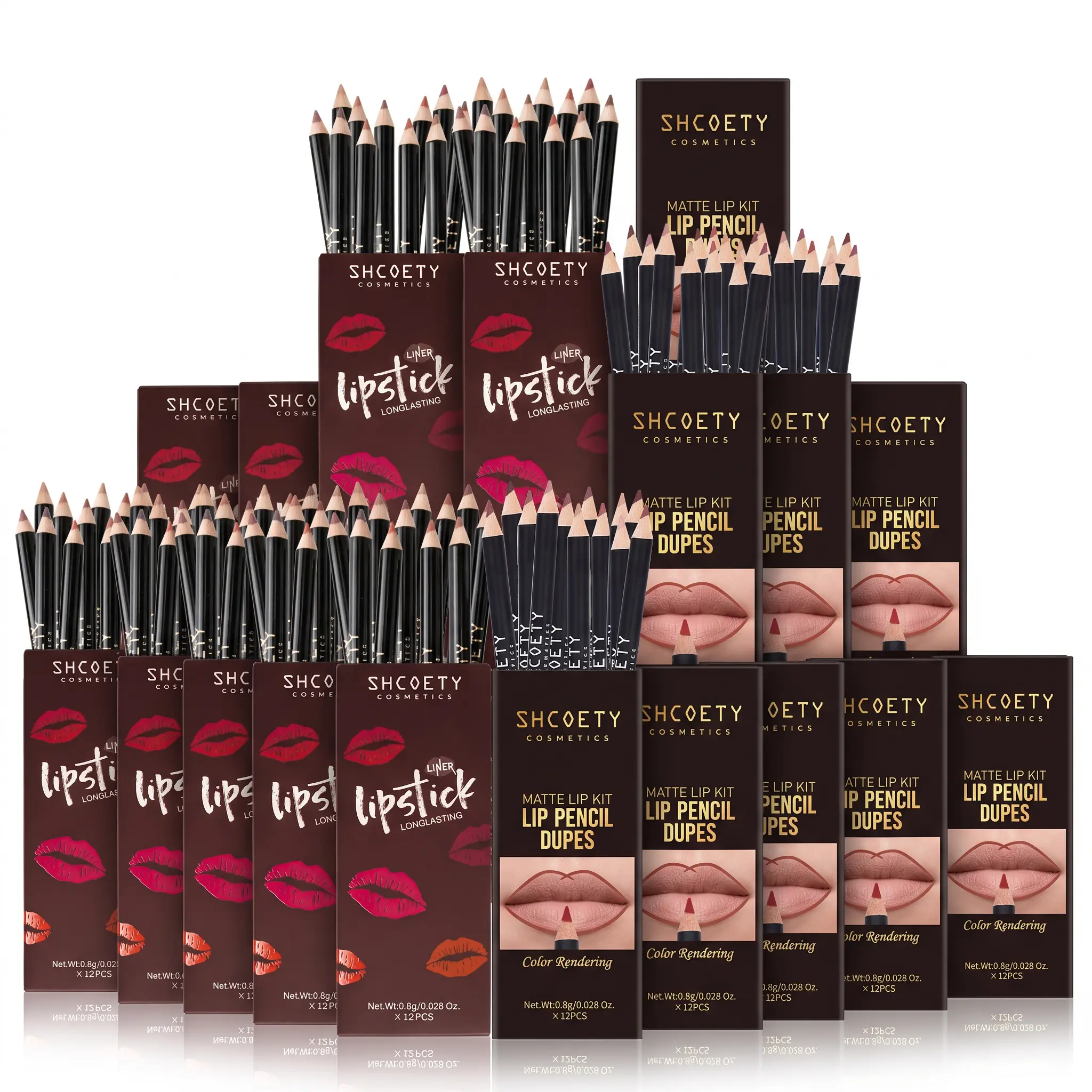 12Pcs Waterproof Matte Lip Liner Pencils Gift Set, High Pigment Long-Lasting Contour Color Lip Pencil Cosmetic, Apply Smoothly, Ideal Gift for Daily Use & Back to School
