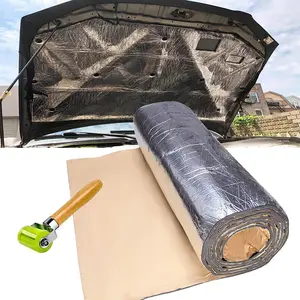 Aluminum Foil Finish Car Heat Sound Deadening Insulation Mat, 394 mil Automobile Sound Deadening & Heat Insulation Material with Roller,Universal For Car Auto Hood Engine Roof Door and Trunk