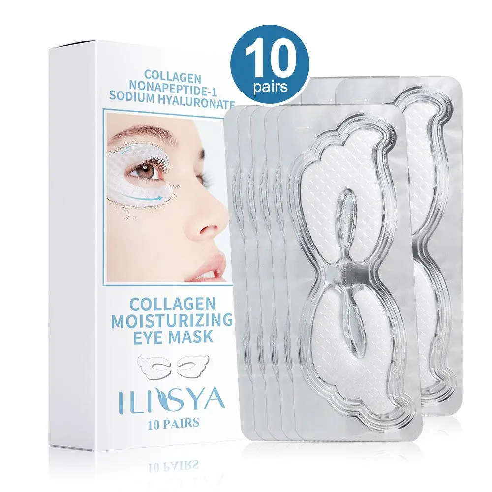 Collagen Eye Mask, Deep-sea Collagen Repairing Semicircular Pads for Eye Bags, Dark Circles Cooling Smooth Moisturizing Eye Care Products for Women