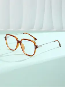 Unisex Fashionable Tortoiseshell Pattern Eyeglasses, Stylish Square Frames, Trendy Casual Eyeglasses for Everyday Use, Fashion Accessories for Outdoor Activities, Square Frame Eyewear