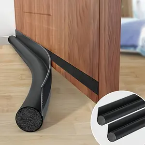 Durable Self Adhesive Door Bottom Seal Soundproof Dust Insect Proof Curved Design Door Seal Strip Door Hardware Garage Door Seal Bottom