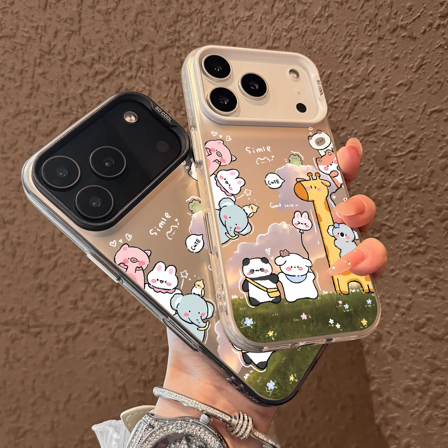 Cute animals phone case for use with iphone 17 air 16 pro max 15 plus 14 pro 13/12/11 cutephonecases for iphone X/XS XSMAX 7/8 PLUS Local delivery in the US Panda, giraffe, koala, rabbit, elephant phone case