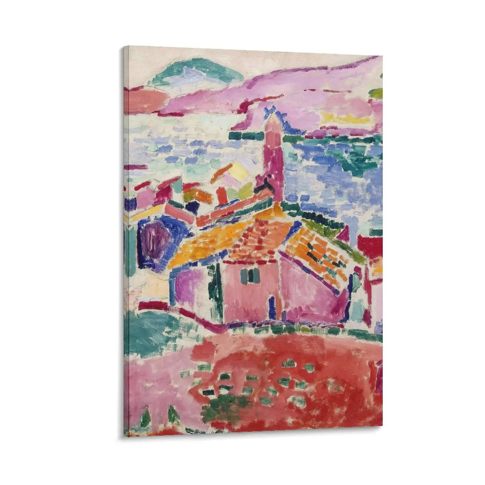 Henri Matisse's View of Collioure Poster, Decorative Canvas Print, Matisse's Art for Modern Family Bedroom, Stylish Wall Decoration. Canvas Poster Bedroom Decor Sports Landscape Office Room Decor Gift Frames Ornaments Artistic Photo