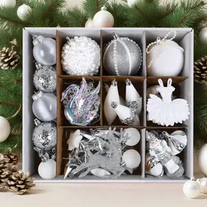 SHareconn 80/106pcs Christmas Balls Ornaments Set – Colorful Shatterproof Plastic Baubles with Hanging Hooks, Tree Decoration