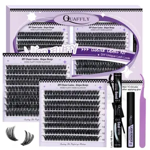 Mixed Length Individual False Eyelashes Kit with Tweezers, Glue & Glue Remover, 360pcs/set Natural Look Eyelashes Kit, Eyelashes Extensions, Cluster Lashes Kit, Eyelash Tools, Lash Clusters, Cosmetic, Eye Makeup Products, DIY Lash Kit