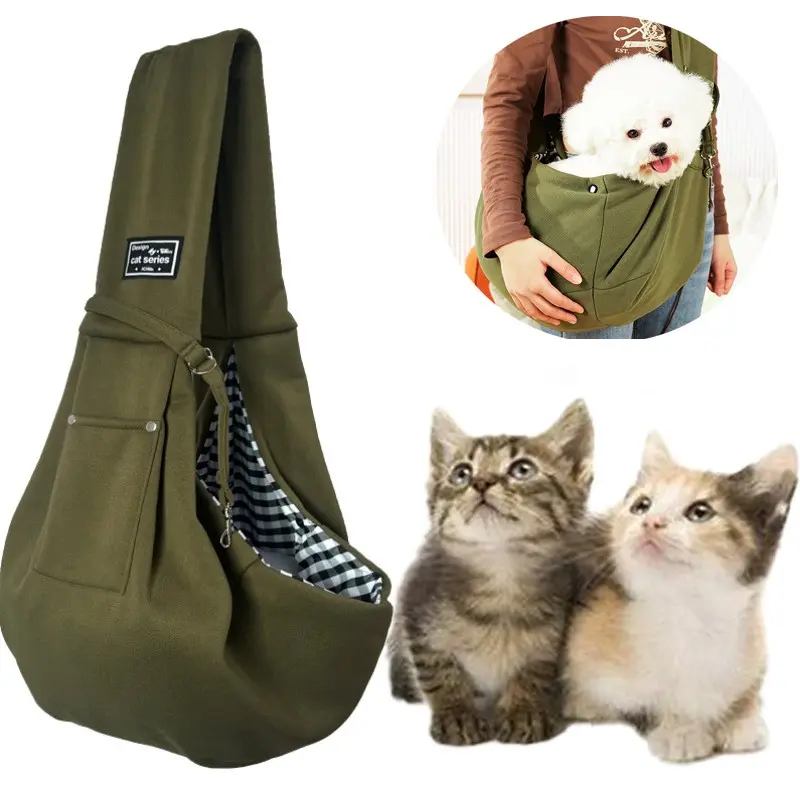 Pet Dog Cat Sling Carrier for 2-16lbs pet,Dog Purse Pouch,Dog Satchel,Reversible unadjustable Strap Portable Travel Hand-Free Safe Bag Small Puppy Crossbody Pet Bag