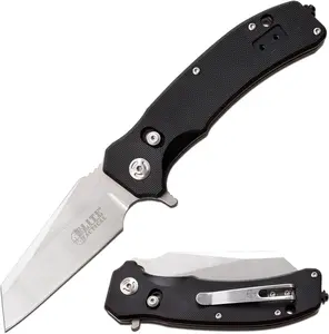 Elite Tactical - Shatter Folding Pocket Knife D2 Steel Wharncliffe Blade G10 Handle with Dynamic Locking Mechanism
