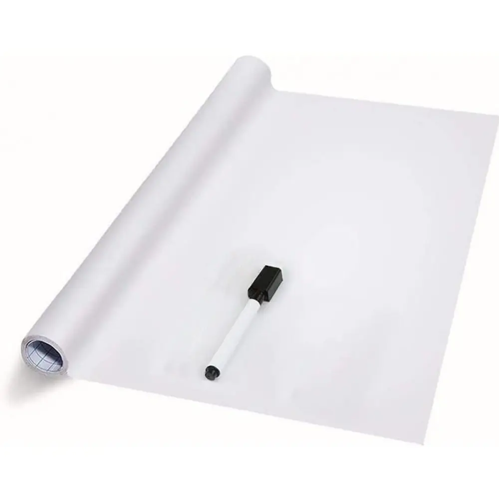 Whiteboard Sticker for Wall, Dry Erase Board Wallpaper, Peel and Stick Contact Paper, Includes 1 Marker, 78.7"x17.7", Ideal for School Office Home, Portable Wipeable Board, White Board Accessories