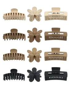 2024 New Style Flower Design Hair Claw Set, Flower Hair Clip, 3 Counts Casual Versatile Floral Hair Accessories for Women, Minimalist Headwear Suitable for Thick Hair Hairstyles Ideas