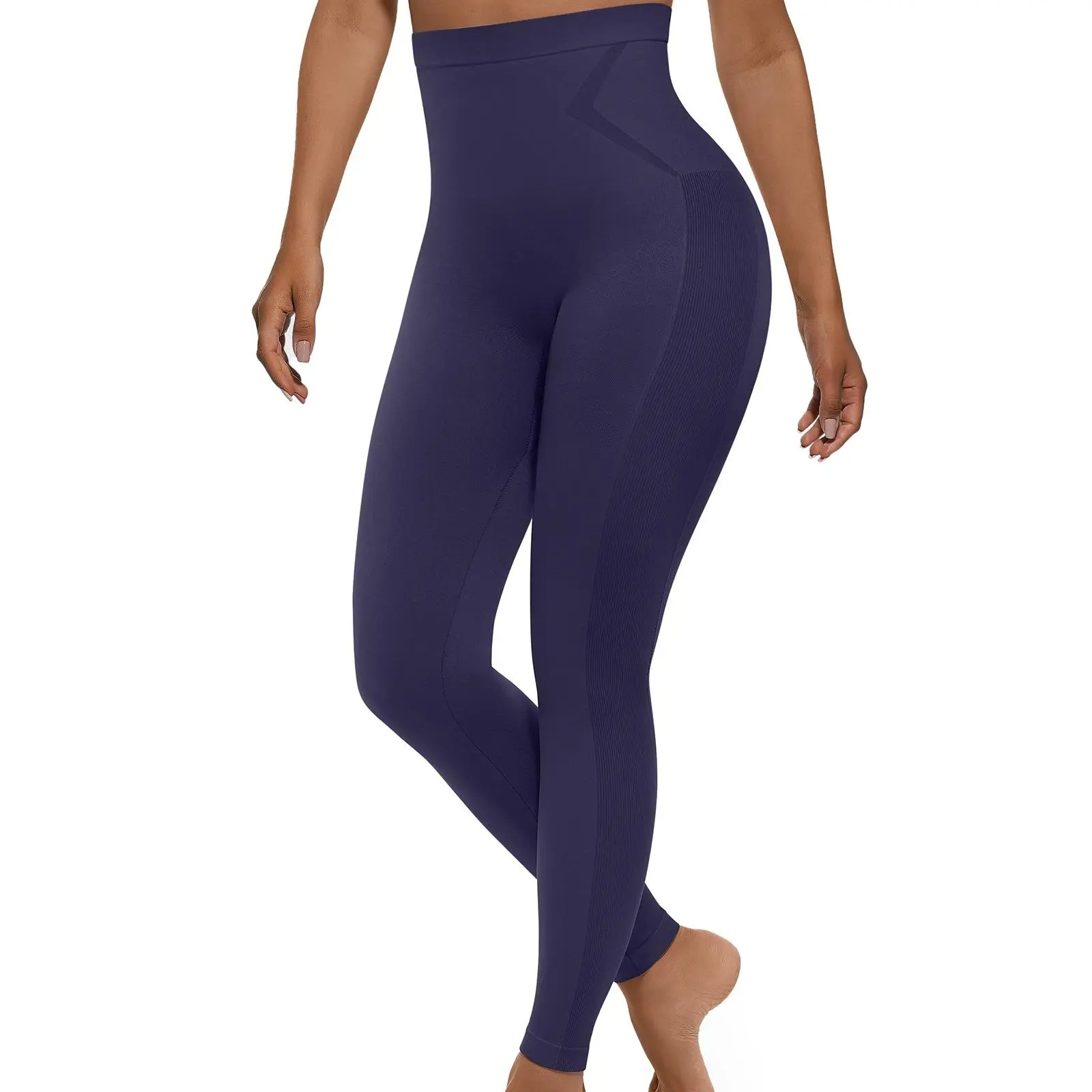 FeelinGirl Essentials High-Waisted Shaping Leggings Pants - Seamless 360° Stretch, Anti-Slip Silicone Waistband, Slimming Tummy Control, Black, Nylon Spandex Blend #Summervibes