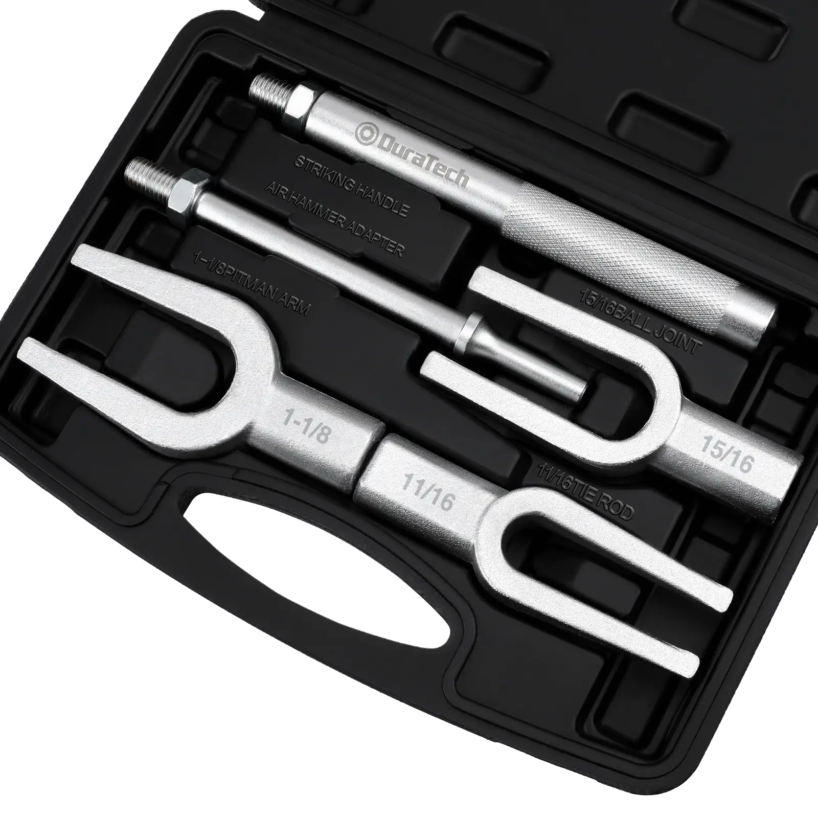 #fathersdaygift DURATECH 5-Count Ball Joint Separator Set, Pickle Fork Tool Set, Tie Rod Removal Tool Set, 1-1/8", 15/16", 11/16", for Cars and Light Vans, with Suitcase