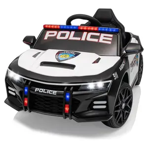 GARVEE 12V Battery Powered Police Ride-On Car - Remote Control, Flashing Lights, Megaphone, Alert Tones, Music, Spring Suspension, Cushioned Safety Belts, Ride on Wheels - 10-Minute Mission Ready, 29.1 lbs - Ideal Gift for Birthdays, Holidays, 29.1 Pounds