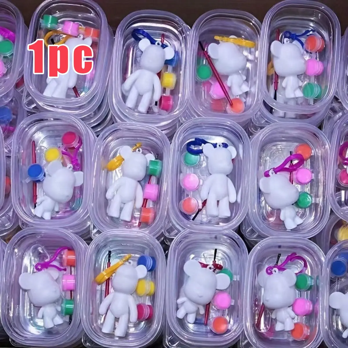 Creative DIY Keychain Pendant Kit with Liquid Paint, Teddy Keychain Set, Meaningful Friend Gift, Bag Keychain, Car Pendant, Key Rings, Birthday Gift, Party Gift, Holiday Gift, Wall Decor, Jewelry Accessory, Desk Decor