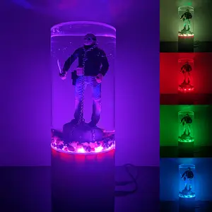 Upgraded Rotating Lighting Hydroponic Vase, Movie Decorative Water Lamp, Desktop Decorative Arrangement, Birthday and Halloween Decorations and Gifts.