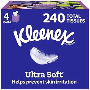 Toilet Wipes Sheets, 4 Cube Boxes, 60 Tissues per Box, 3-Ply, 240 Total Tissues, Packaging May Vary