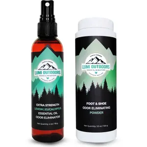 Lumi Outdoors Shoe Deodorizer Bundle | 1 Natural Spray & 1 Powder