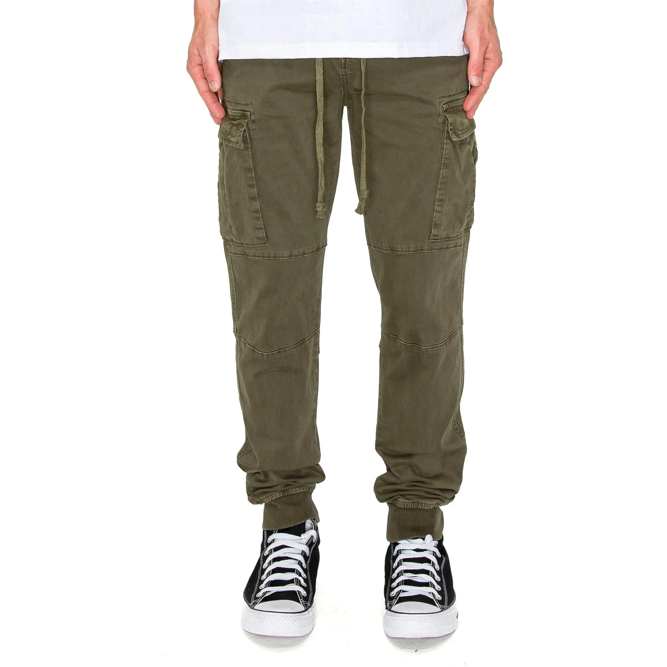 Victorious Men's Garment Washed Cargo Joggers, Tapered Fit Casual Comfy Pants with Cotton Stretch and Drawstring Waist, Casual Comfy Joggers, Mensfashion