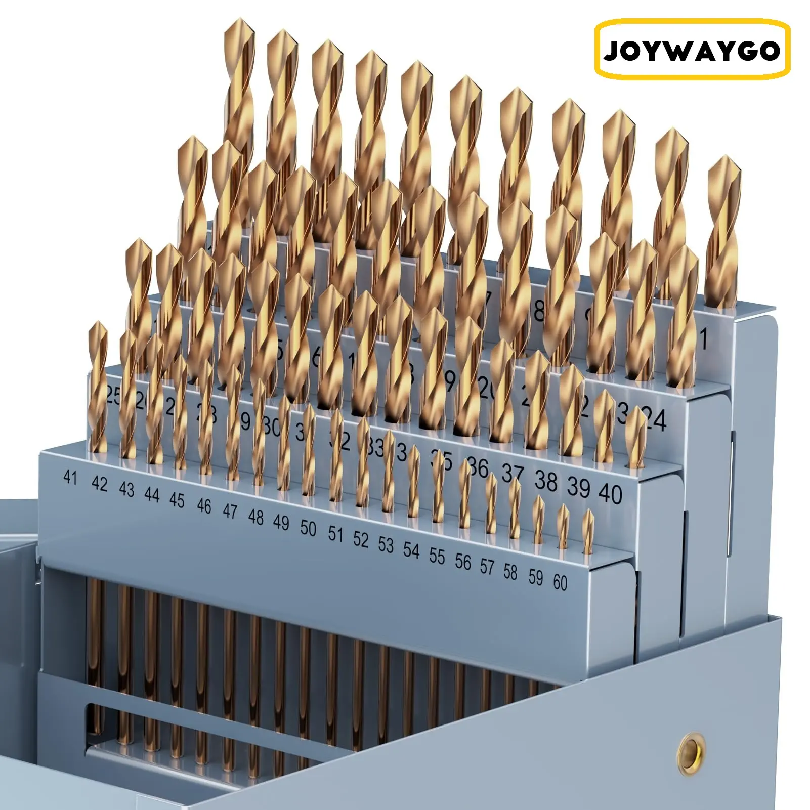 60pcs Cobalt Number Size Drill Bit Set, M35 High Speed Steel Drill Bit Set (#1-60) for Hardened Metal, Stainless Steel, Cast Iron and Wood Plastic with Indexed Storage Case