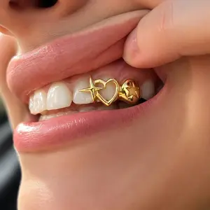 New Hip Hop Style Hollow Star Tooth Jewelry, Street Fashion Trendy Unique Teeth Accessories, Boost Confidence with Shining Smile