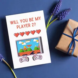 Gamer Valentine's Card / Cute Anniversary Card / Gamer Card / funny valentine