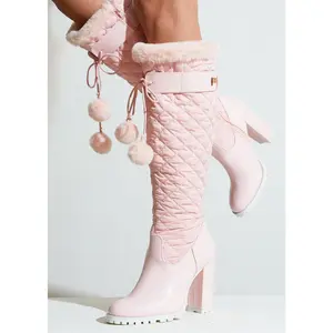Coco Insulated Puffer Boots with Pom Pom Detail