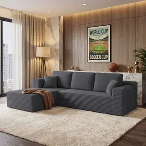 （2 packages shipped）110inch high-density sponge hardness 30D thickness 70cm No Assembly Modular Cloud Sofa Compression Couch in a Box automatically unfolds in 5seconds Deep Seat Memory Foam Sectional Couch for Small Apartment Living Room Bedroom Furniture