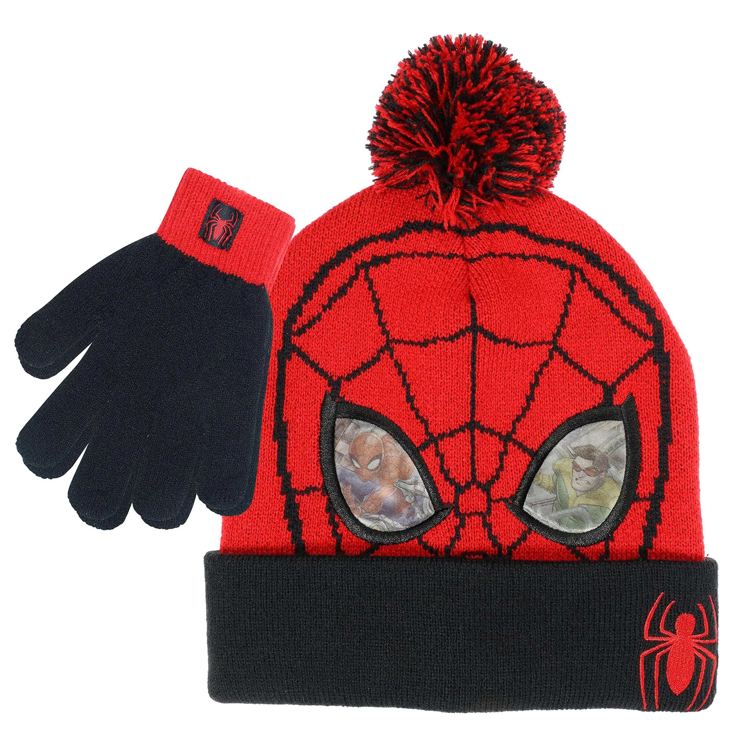 Marvel Spider-Man Boys Winter Hat and Mitten Set, Beanie Hat and Gloves, Birthday, School, 2 Pc. Set, Casual, 2-5 Years, 2-5T