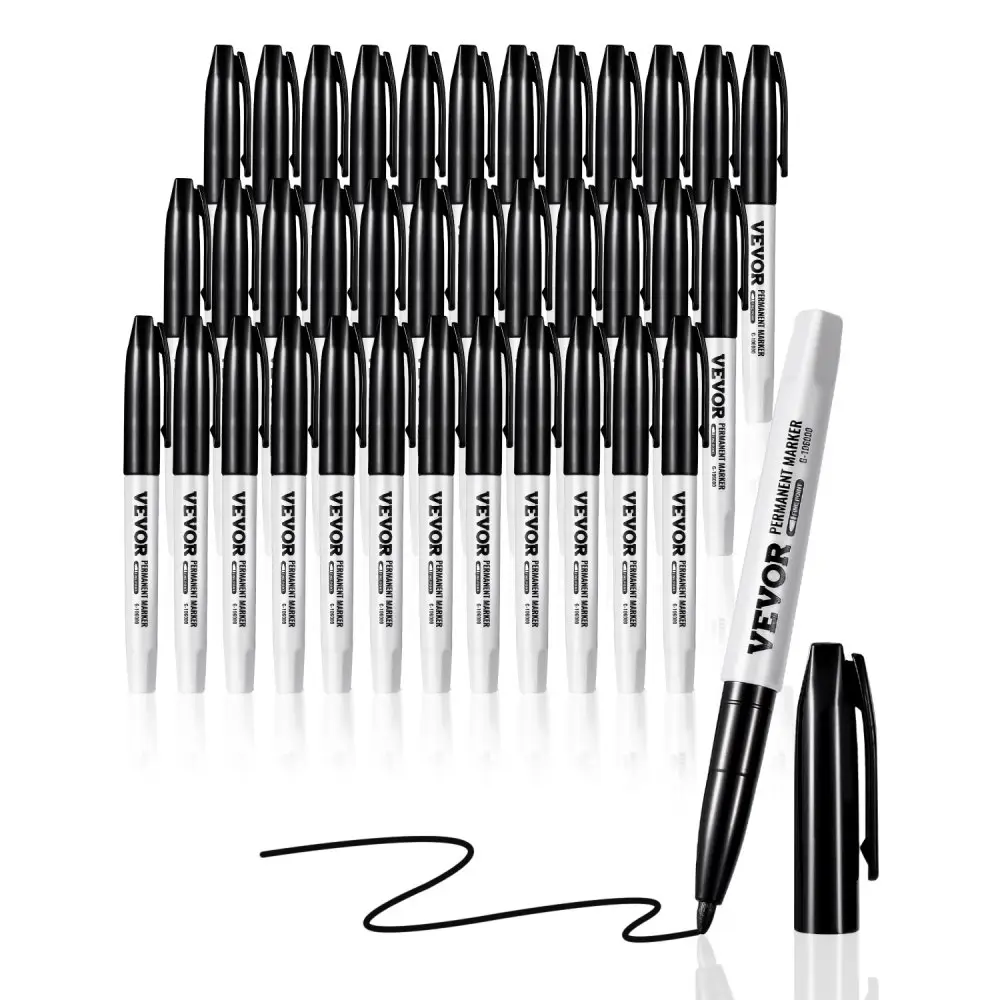 VEVOR Permanent Markers & Dry Erase Markers 36 Count Black Fine Tip Waterproof & Fade-Resistant, Various specifications