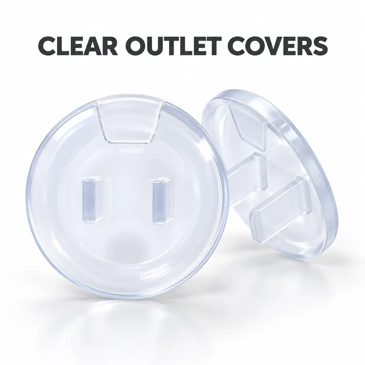 24 & 48 Pack Baby Proofing Outlet Plug Covers for US Standard 3-Prong Wall Sockets, Clear Child Safety Electrical Receptacle Protector Inserts with Adult Removal Lip, Low-Profile Design for Nursery, Playroom, Bedroom, Living Room and Home