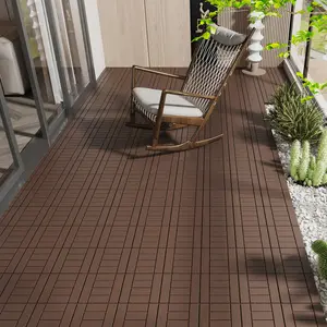 Plastic Interlocking Deck Tiles, 44Pack , 12"x12" Waterproof Outdoor and Indoor Flooring All Weather Use, Patio Floor Decking Tiles