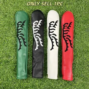 Golf Alignment Rod Tiger-Pointing Rod for Positioning Practice, PU Leather Protective Cap Cover for Iron Clubs, Essential Golf Training Aid, Golf Accessories