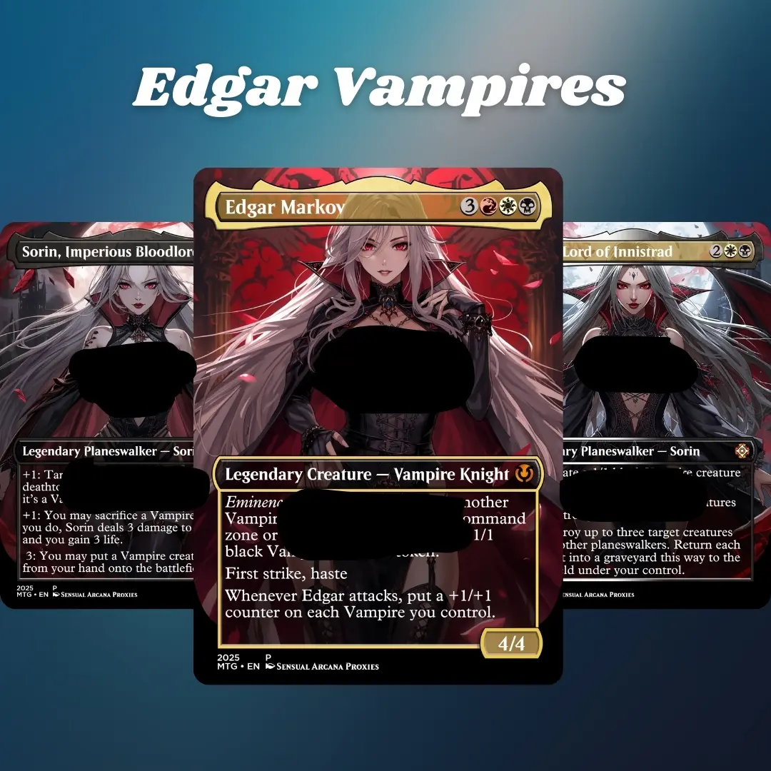 MTG Proxy 100+ Card Commander Deck Edgar Vampires Vampire Tribal Aggro Sacrifice & Lifedrain Strategy Theme Ready to Play Magic Style Deck Perfect Gift for Collectors and Card Players