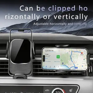 360° Rotatable Air Vent Gravity Car Phone Holder with Stable Hook Mount, Universal Adjustable Hands-Free Stand Rotating Dashboard Clip phone holder for car