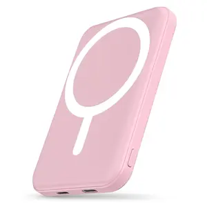 podoru for Magsafe Battery Pack, 5000mAh Magnetic Power Bank with Type-C Cable 20W PD Fast Charging Lighting Input Wireless Portable Charger for iPhone 17/16/15/14/13/12 Series