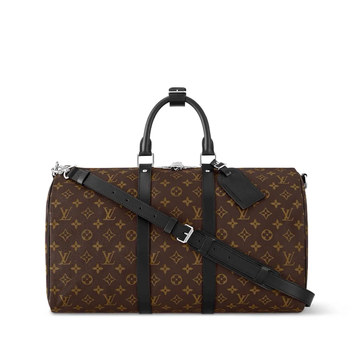 Pre-owned Louis Vuitton Keepall 45 Monogram Canvas with Black Eclipse Trim Travel Duffle Bag 2603488