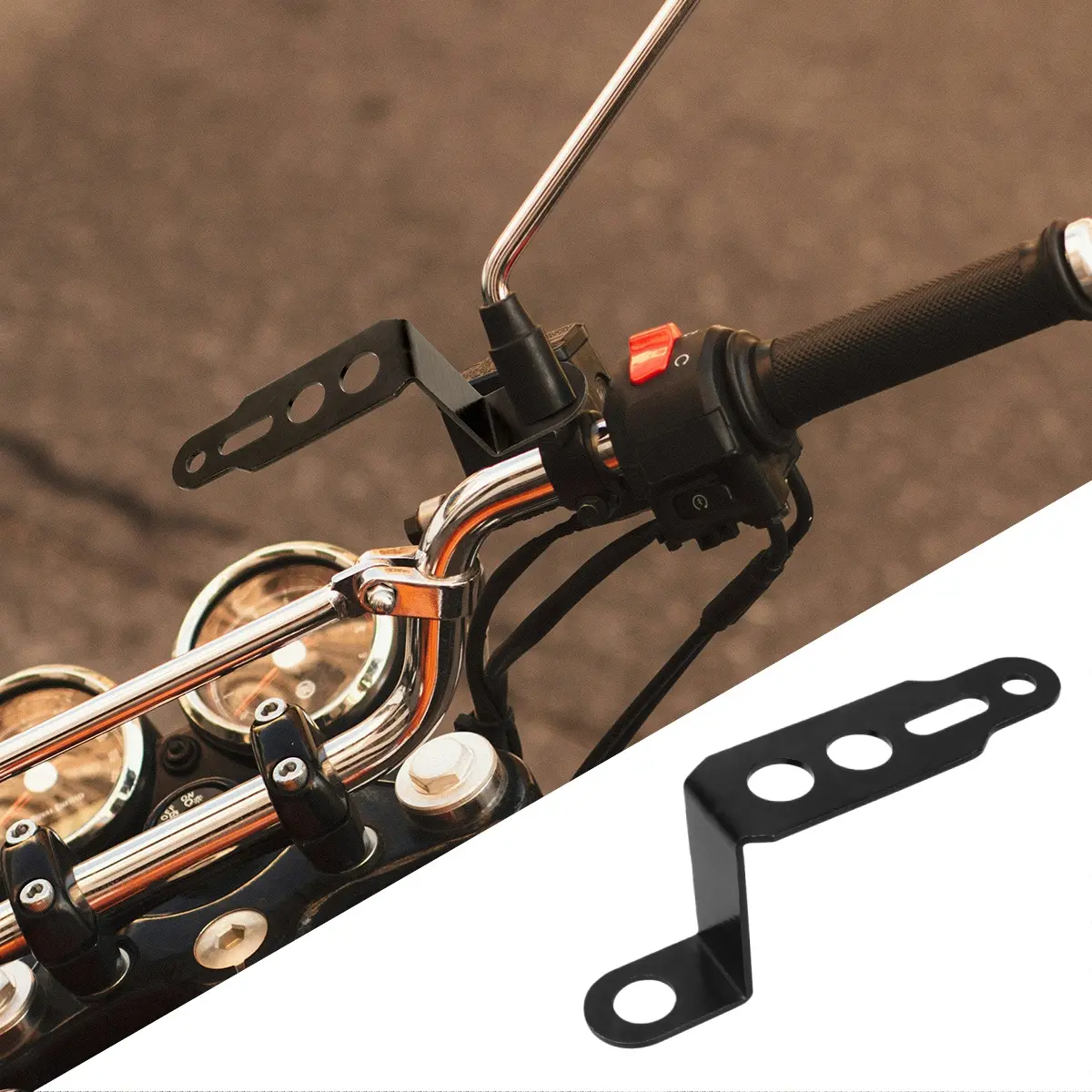 Motorcycle rearview mirror spotlight bracket, mobile phone bracket accessories, thickened extension, universal bracket for motorcycle rearview mirror, Motorcycle Phone Holder, Motor Parts Accessories