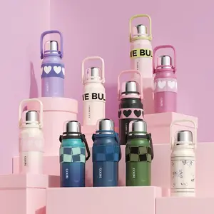 【The Crossbody Series】GOOM | 32 oz Large Capacity Insulated Thermos, Stainless Steel , Carrying Strap, Strainer Coffee Drinkware