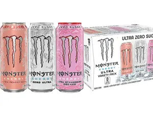Monster Energy Ultra VP Peachy Keen Strawberry Dreams Zero Ultra 12 Count 16 Ounce Sports & Energy Drink - Beverage