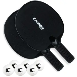 Cannon Sports Multi-Colored Table Tennis Paddle Set - 2 Paddles and 6 Balls for Heavy Indoor/Outdoor Use