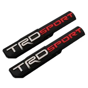 Upgrade Your Car: 2pcs TRD Sport Emblem Nameplate Badge Fit for Tacoma Tundra 4 Runner Side Fender Door - Stylish Accessories and Perfect Gift for Truck Drivers