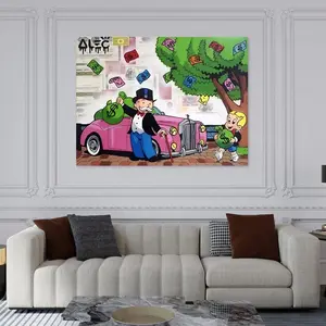 Monopoly Richie Money Tree Alec Monopoly Pop Art, Luxury Wall Decor Modern Financial Artwork Office Print