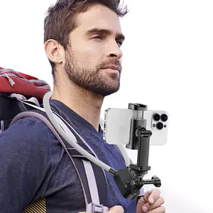 Neck Phone Holder, Hands Free Neck-Mounted Phone Holder, Adjustable POV/Vlog Chest Phone Holder for Recording and Filming, Compatible with iPhone 16 15 14 13 12 Android Seires and Action Camera Smartphone Cellphone